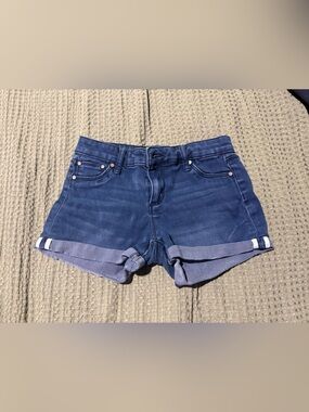 BDG Girls Blue Rolled Cuff Denim Shorts